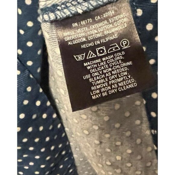 Vanessa Virginia Anthropologie Blue Midi Polka Dot Corduroy Skirt Pockets Sz 8 - Picture 11 of 12